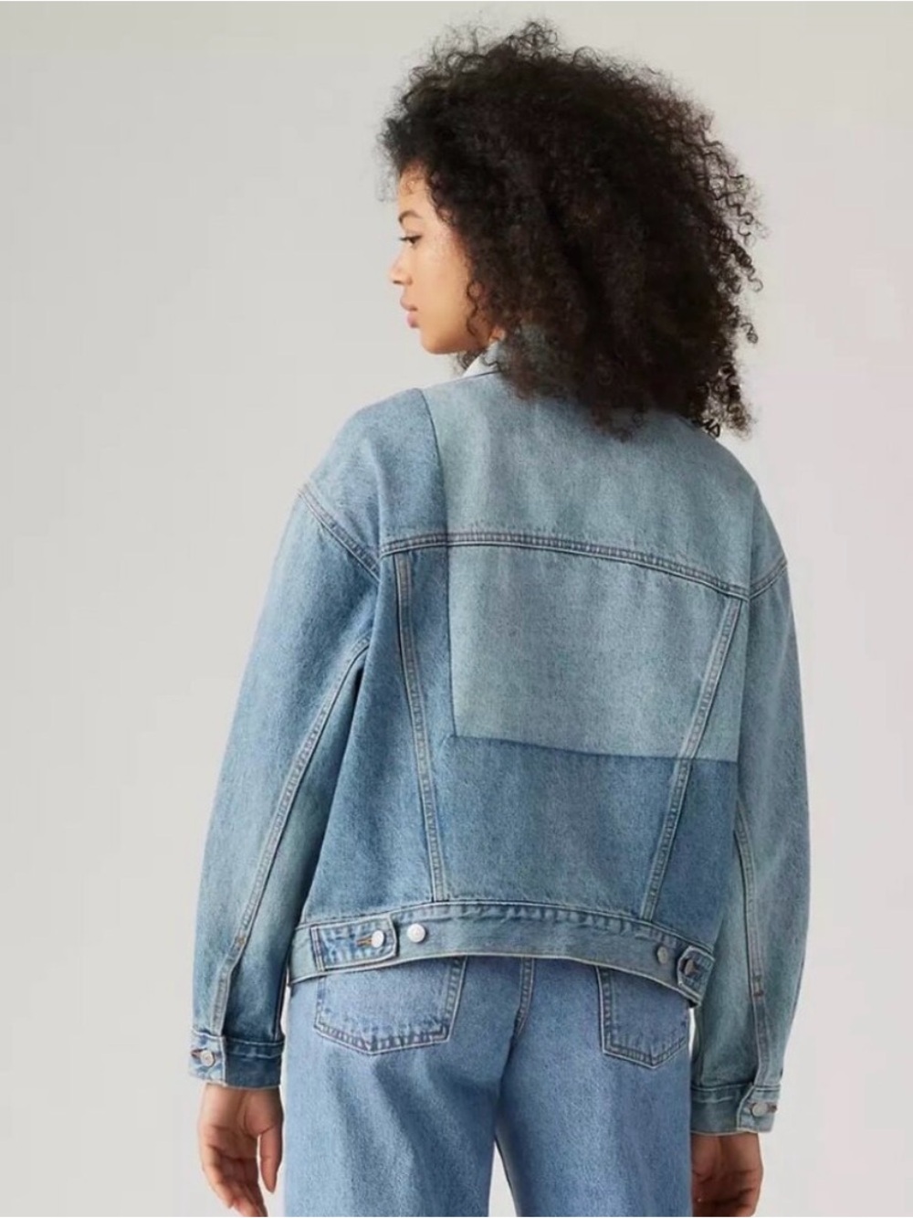 Levi's Two-Tone Light and Medium Blue Patchwork Denim Jacket - Women